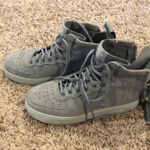 Air Force 1 gray suede high tops